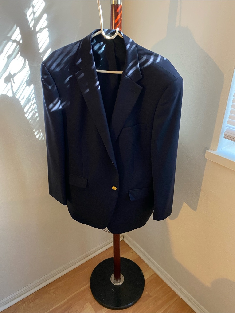 Ralph Lauren Navy Single-Breasted Blazer with Gold Button